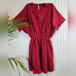 Banana Republic Poplin Mini Dress Red Currant Size Small